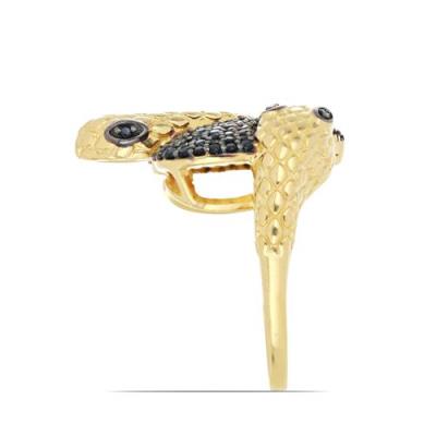 BUY 925 SILVER NATURAL BLACK SPINEL GEMSTONE SNAKE RING